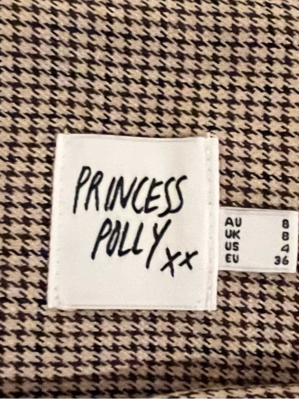 Princess Polly- Pleated Houndstooth Miniskirt. Size: 4 - Picture 9 of 10